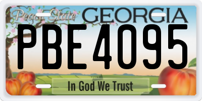 GA license plate PBE4095