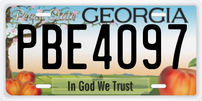GA license plate PBE4097
