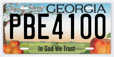 GA license plate PBE4100