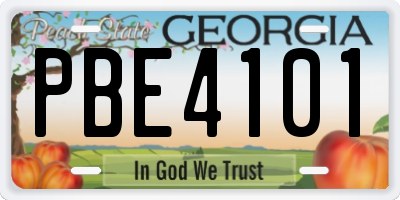 GA license plate PBE4101