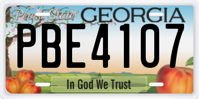 GA license plate PBE4107