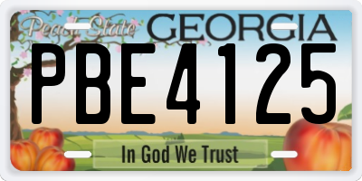 GA license plate PBE4125