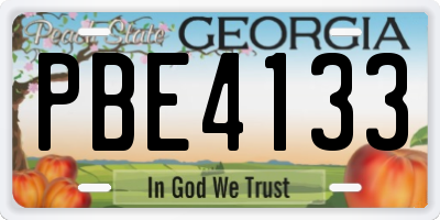 GA license plate PBE4133