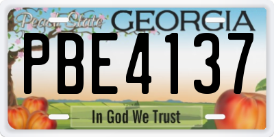 GA license plate PBE4137