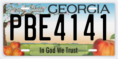 GA license plate PBE4141