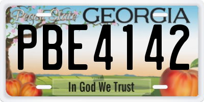GA license plate PBE4142