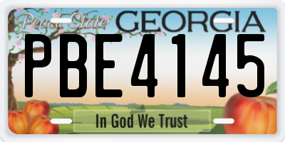 GA license plate PBE4145