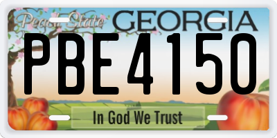 GA license plate PBE4150