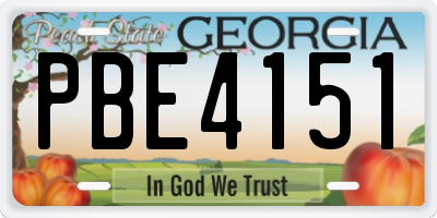 GA license plate PBE4151