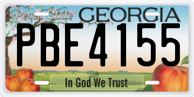 GA license plate PBE4155