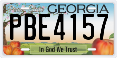 GA license plate PBE4157