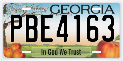 GA license plate PBE4163