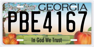 GA license plate PBE4167