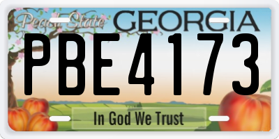 GA license plate PBE4173