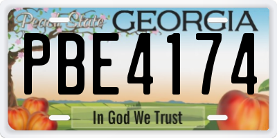 GA license plate PBE4174