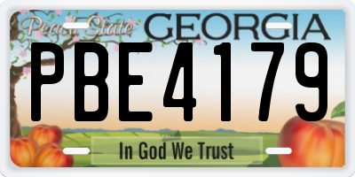 GA license plate PBE4179