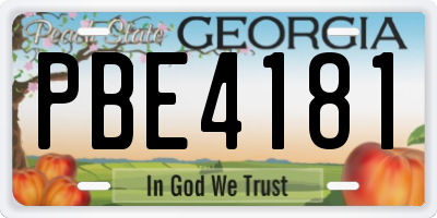 GA license plate PBE4181
