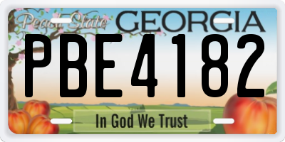 GA license plate PBE4182