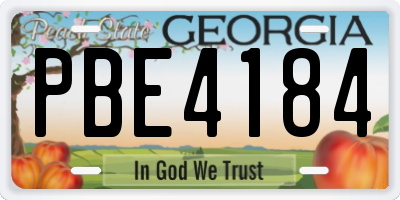 GA license plate PBE4184