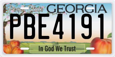 GA license plate PBE4191