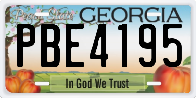GA license plate PBE4195