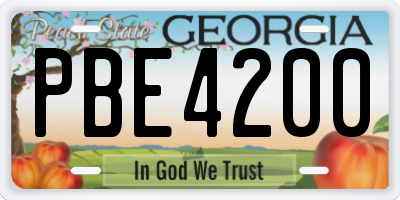 GA license plate PBE4200