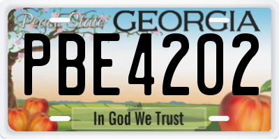 GA license plate PBE4202
