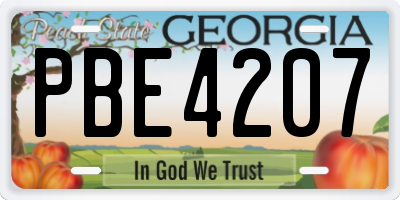 GA license plate PBE4207
