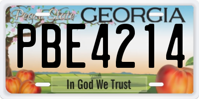 GA license plate PBE4214