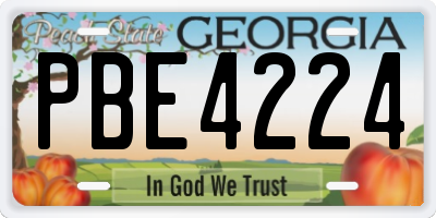 GA license plate PBE4224