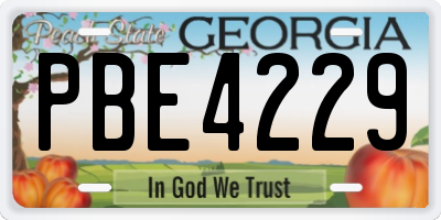 GA license plate PBE4229
