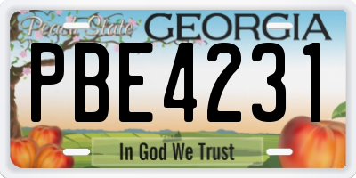GA license plate PBE4231