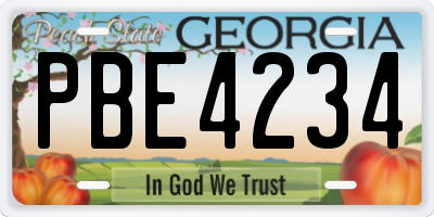 GA license plate PBE4234