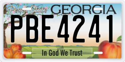 GA license plate PBE4241