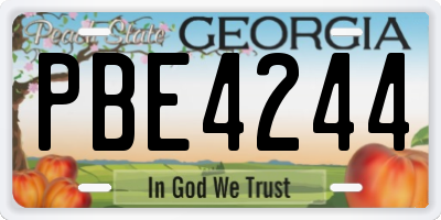 GA license plate PBE4244