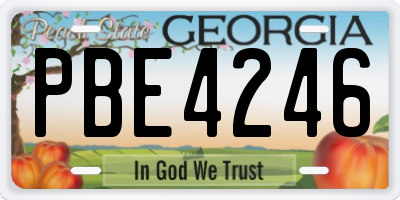 GA license plate PBE4246