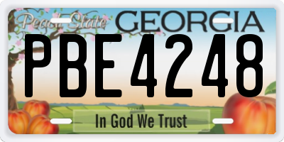 GA license plate PBE4248