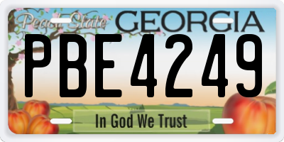 GA license plate PBE4249