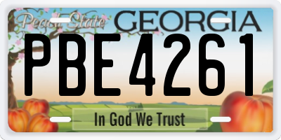 GA license plate PBE4261