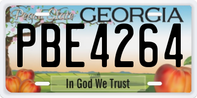 GA license plate PBE4264