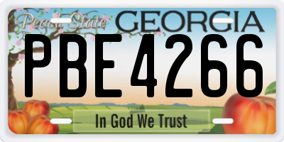 GA license plate PBE4266