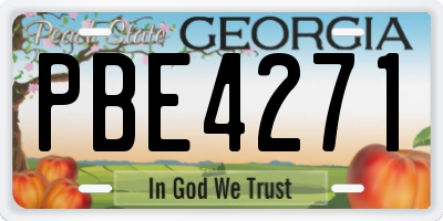 GA license plate PBE4271