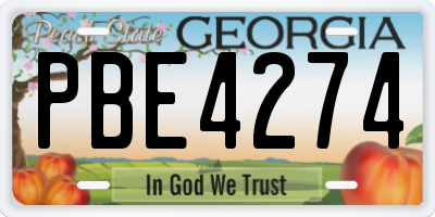 GA license plate PBE4274