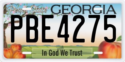 GA license plate PBE4275