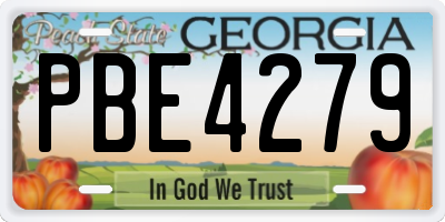 GA license plate PBE4279