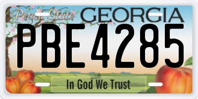 GA license plate PBE4285