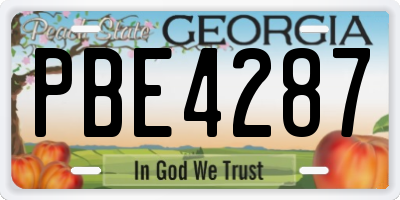 GA license plate PBE4287