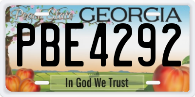 GA license plate PBE4292
