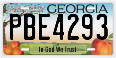 GA license plate PBE4293