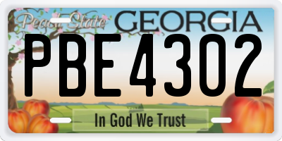 GA license plate PBE4302